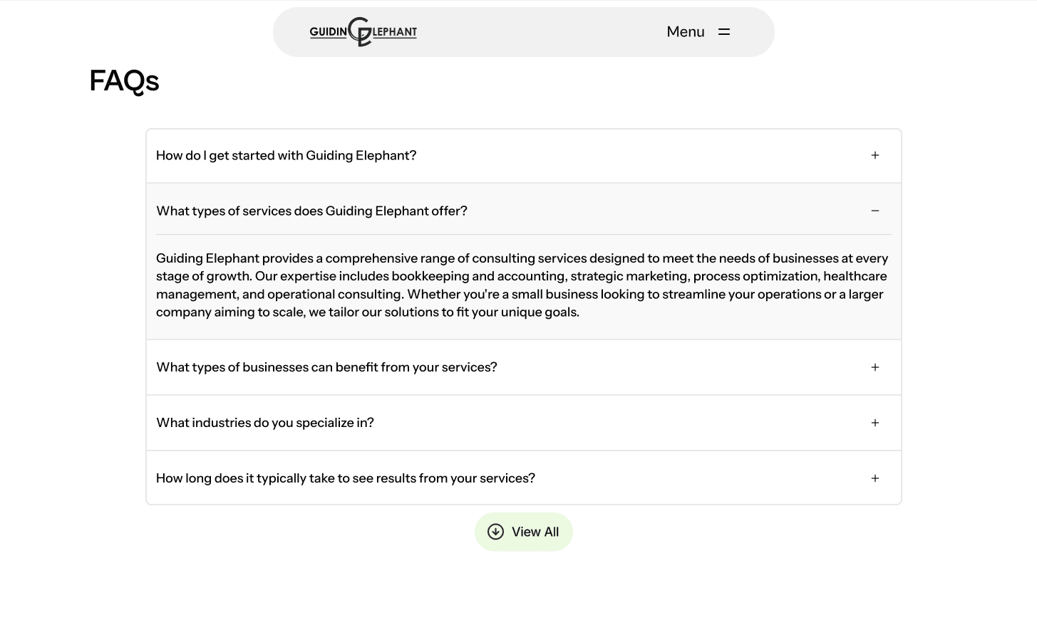 GuidingElephant: Modern No-Code Finance Website – 4