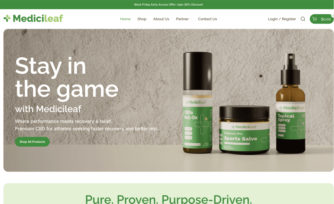 Medicileaf: Branding & E-commerce for CBD Wellness - Image 1