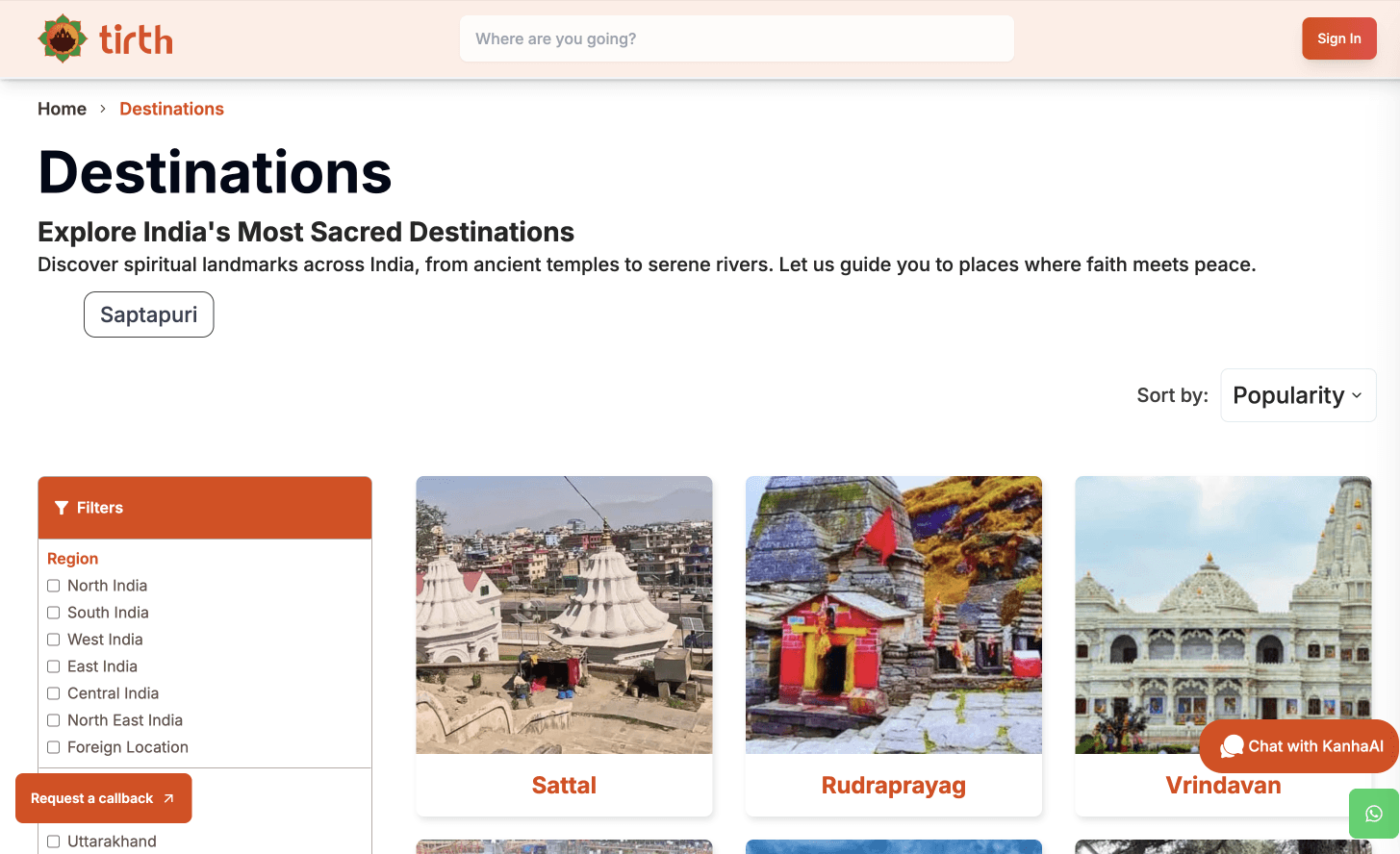 Tirth: Religious Travel & Booking Platform – 2